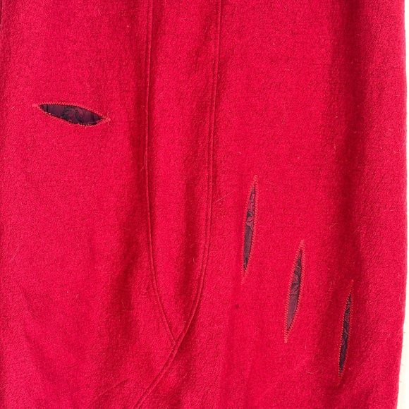 Vintage Jacques Ruc Red Wool Blend A Line Full Skirt 8 - Picture 3 of 10